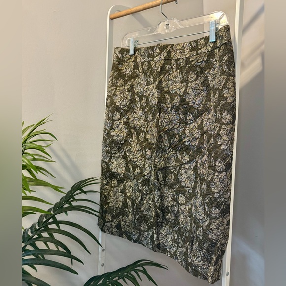 J. Crew Dresses & Skirts - J. Crew Bronze/Gold Brocade Silk-blend Pencil Skirt